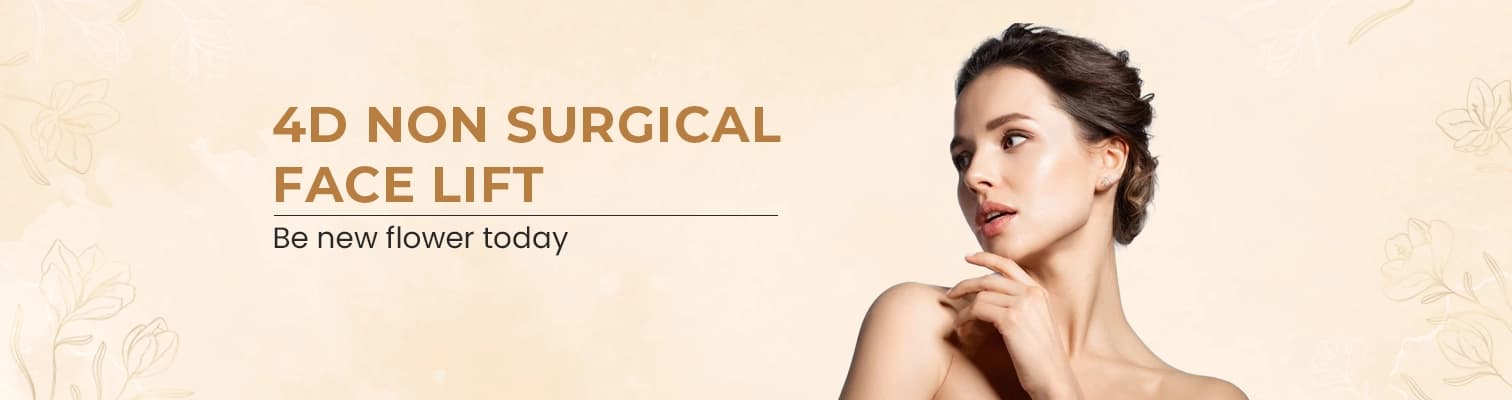 woman took treatment of 4D Non Surgical Face Lift