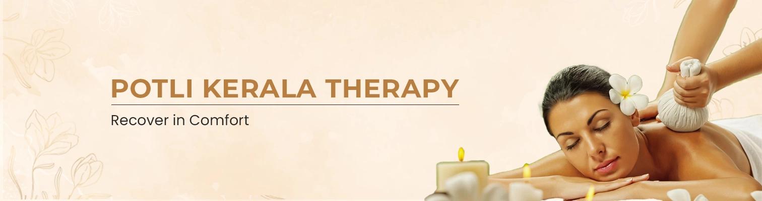 man taking a Potli Kerala Therapy