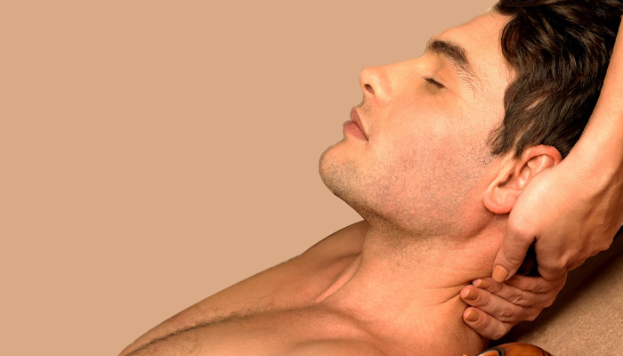 Neck massage by body detoxification therapy